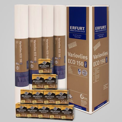 12x Erfurt Lining Paper EcoVlies EV 150 + Wallpaper Paste