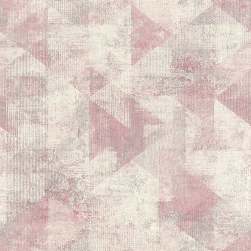 Illustration Non-Woven Wallpaper Rasch Hyde Park triangle boho rose grey 411508