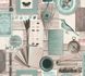 Product picture Non-Woven Wallpaper collage vintage wood brown turquoise 36681-1 1