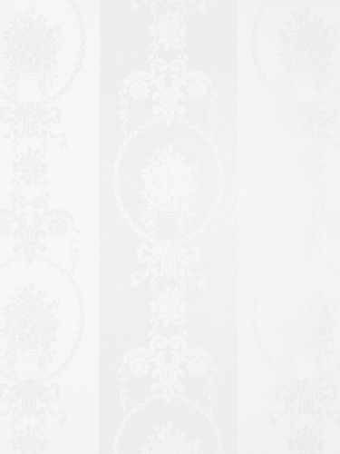 Non-woven wallpaper 136826 floral stripes white