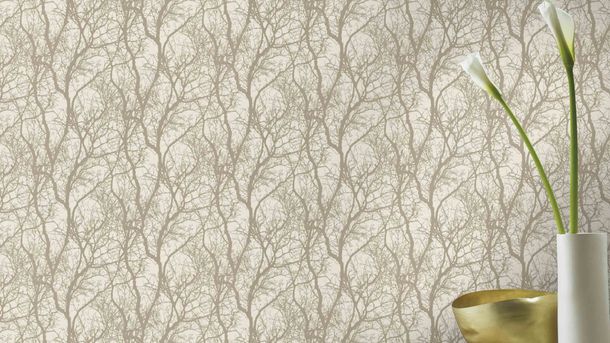 Wallpaper Rasch floral branch cream white 633245