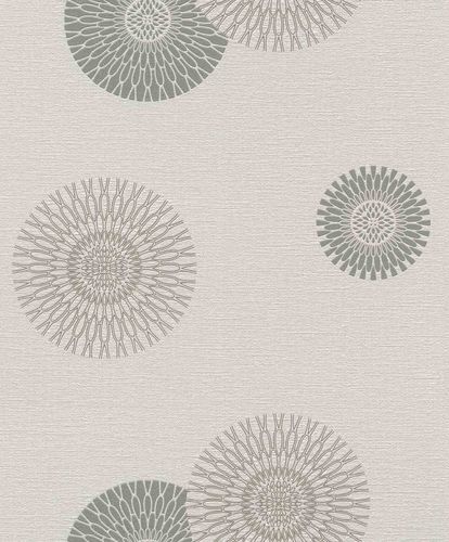 Wallpaper Rasch floral ornament light grey gloss 808810