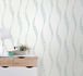 Wallpaper Rasch waves stripes white grey glitter 808933 6