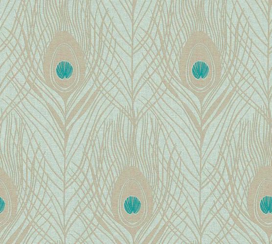Article picture Wallpaper feather peacock mint 36971-3