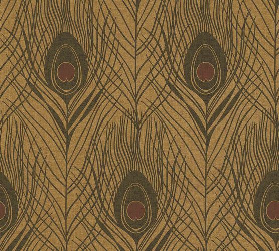 Article picture Wallpaper feather peacock gold 36971-8