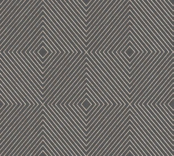Wallpaper Graphic Rhombuses anthracite silver Gloss