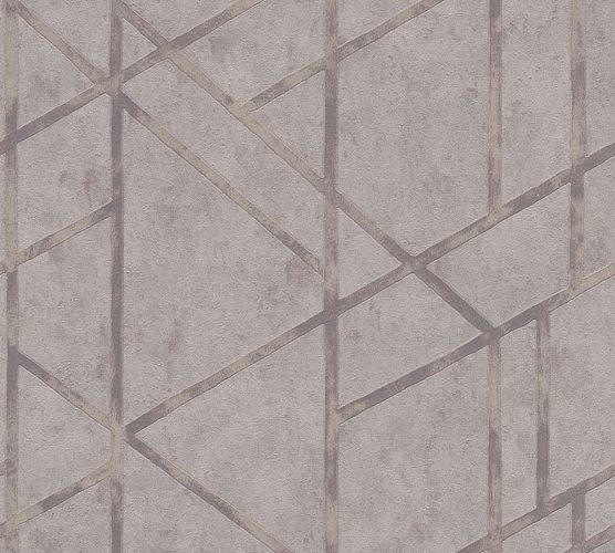 Non-Woven Wallpaper Concrete Graphic grey beige Gloss