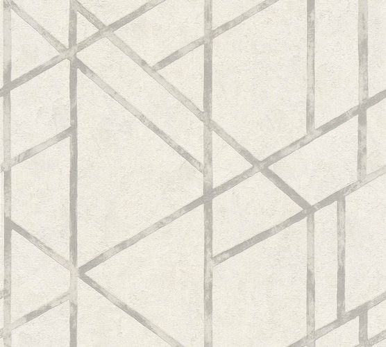 Non-Woven Wallpaper Concrete Graphic cream grey Gloss