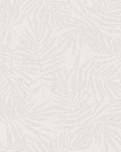 Non-Woven Wallpaper leaves cream white metallic 31315