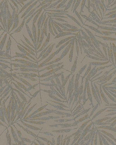 Non-Woven Wallpaper leaves brown silver metallic 31321