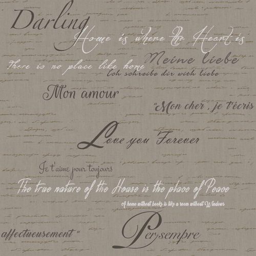 Picture Vinyl Wallpaper Script House Love 007849
