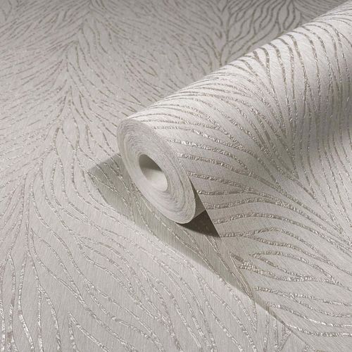 Non-Woven Wallpaper Graphic white grey Gloss 58425