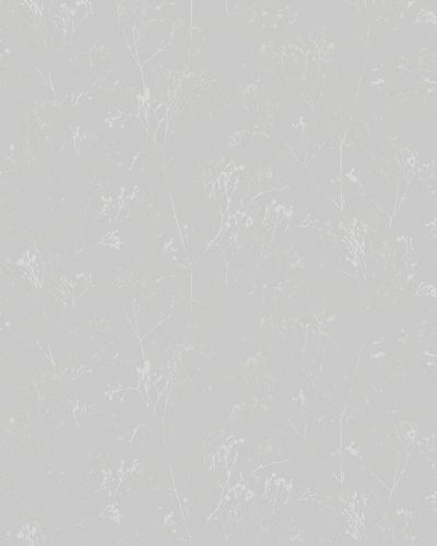 Non-Woven Wallpaper Floral Herbs grey Gloss 6740-20