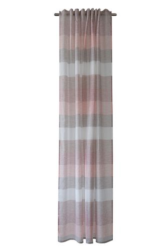Loop Curtain semi-transparent stripes rosé 5099-04