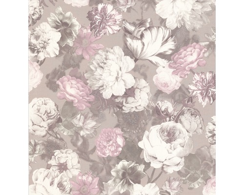 Non-Woven Wallpaper Flowers beige rose Gloss 02513-70