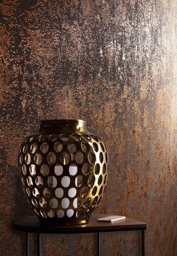 Non-Woven Wallpaper Patina brown copper metallic 31644