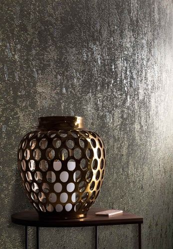 Non-Woven Wallpaper Patina brown gold metallic 31646
