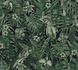 Non-Woven Jungle Birds black green 37210-1 1