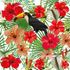 Photo Wallpaper Digital Floral Toucan white red DD116609 1
