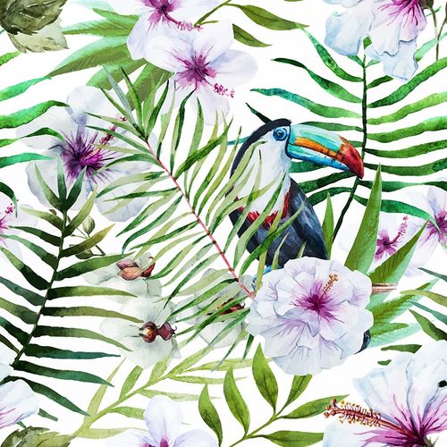 Photo Wallpaper Digital Floral Toucan white DD116611