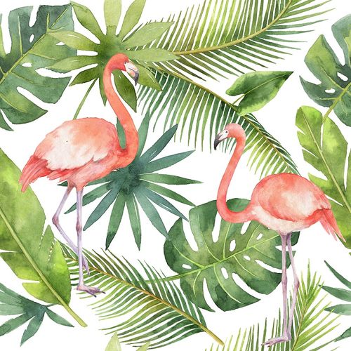Photo Wallpaper Digital Floral Flamingo white DD116612