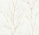 Non-Woven Wallpaper Branches cream white gold metallic 2