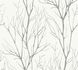 Non-Woven Wallpaper Branches white grey silver metallic 2