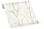 Non-Woven Wallpaper Branches white grey silver metallic 4