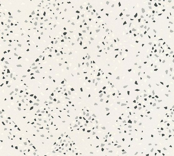 Non-woven wallpaper rhombuses greywhite silver 37394-2