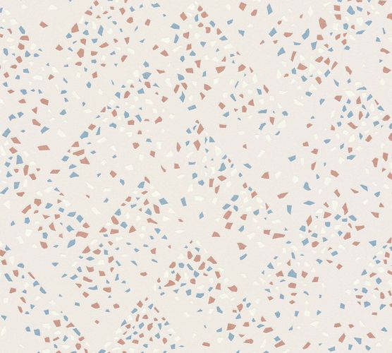 Non-woven wallpaper rhombuses greywhite copper 37394-3