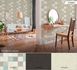 Non-woven wallpaper tiles beige cream silver 37406-4 6