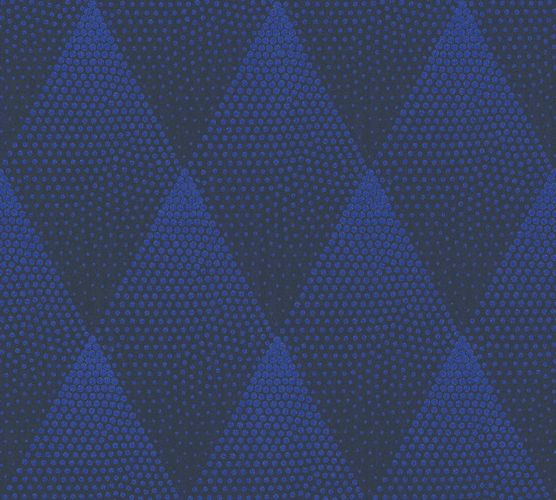 Non-woven wallpaper graphicale rhombuses blue 37419-1