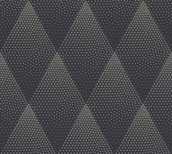 Non-woven wallpaper graphicale rhombuses black 37419-3