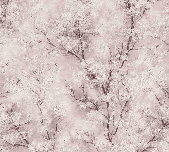 Non-woven wallpaper blossom tendrils light pink 37420-4