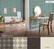 Non-woven wallpaper tile look blue pale green 37421-4 6