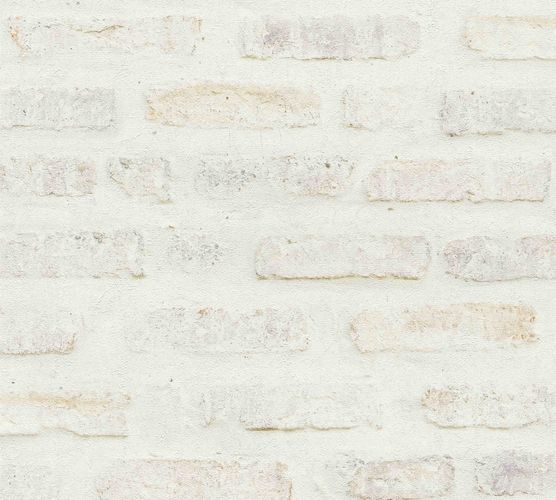 Non-woven wallpaper stone wall creambeige grey 37422-1