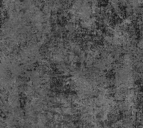 Non-woven wallpaper plain with structure anthracite 37425-6