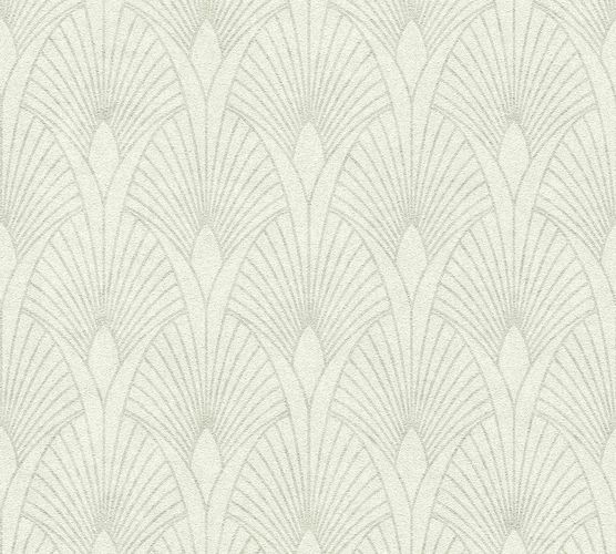 Non-woven wallpaper art deco greywhite silver 37427-1