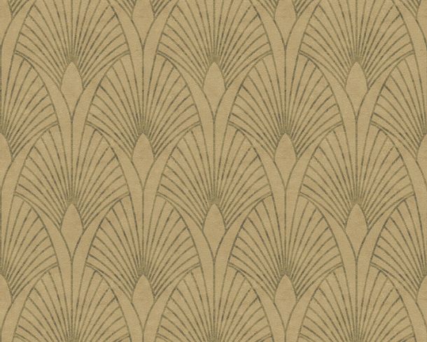 Non-woven wallpaper art deco sandbeige grey 37427-2