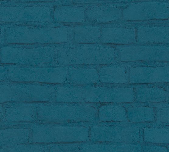 Non-woven wallpaper stone optic blue black 37414-4
