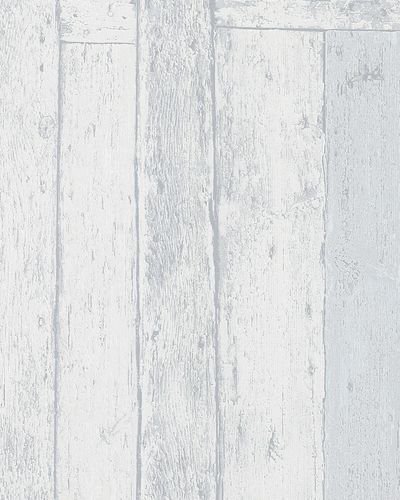 Non-woven Wallpaper Wood Panels white grey 31770