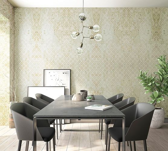 Non-woven Wallpaper Vintage Ornament beige gold 31776