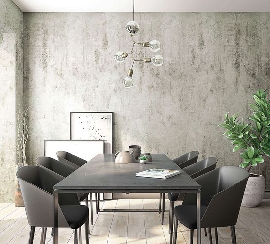 Non-woven Wallpaper Concrete Look grey light blue 31777