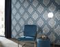 Baroque ornaments non-woven wallpaper blue beige 10060-44 3