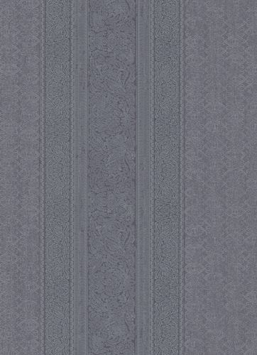Wallpaper ornament stripes anthracite 10071-47