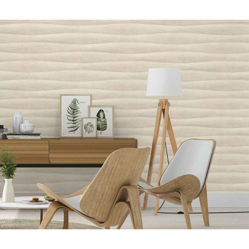 Non-woven wallpaper snake optic white grey 550122