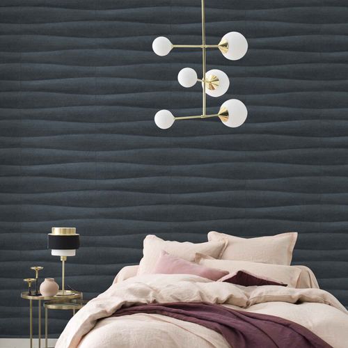 Non-woven wallpaper snake optic dark blue 550146