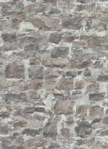 Non-woven wallpaper stone wall beige 10092-02