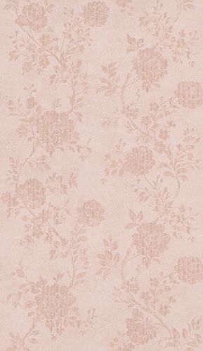 Non-Woven Wallpaper Flowers beige pink metallic 298924