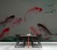 Photo Wallpaper Non-Woven Fishes Koi Pond red green 2